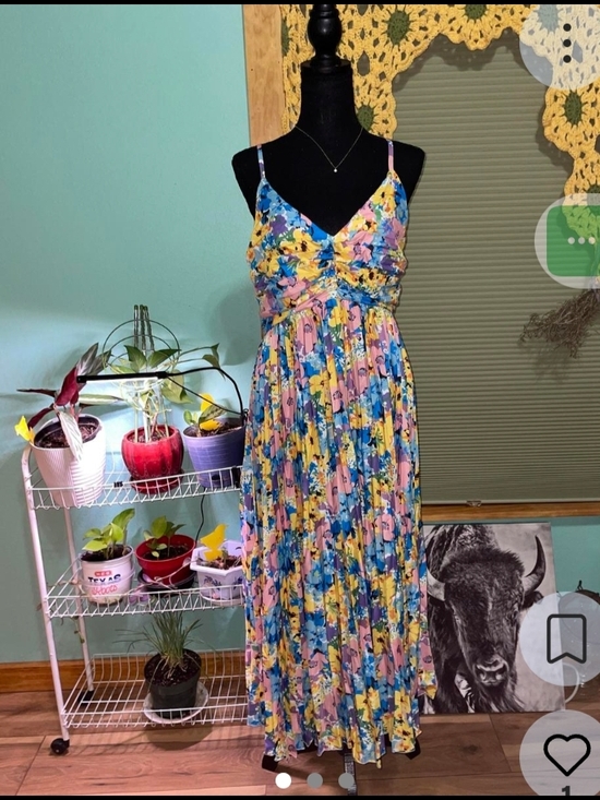 Dresses & Skirts - Floral Pleated Maxi Sundress - Multicolor